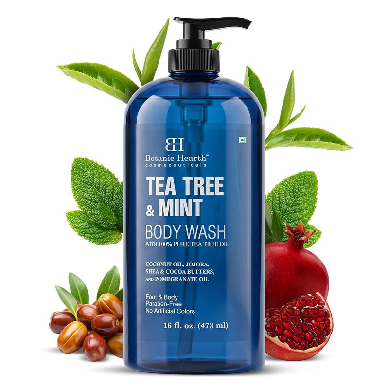 Botanic Hearth Tea Tree & Mint Body Wash - Refreshing Moisturizing Cleanser for Daily Use, 16 fl oz
