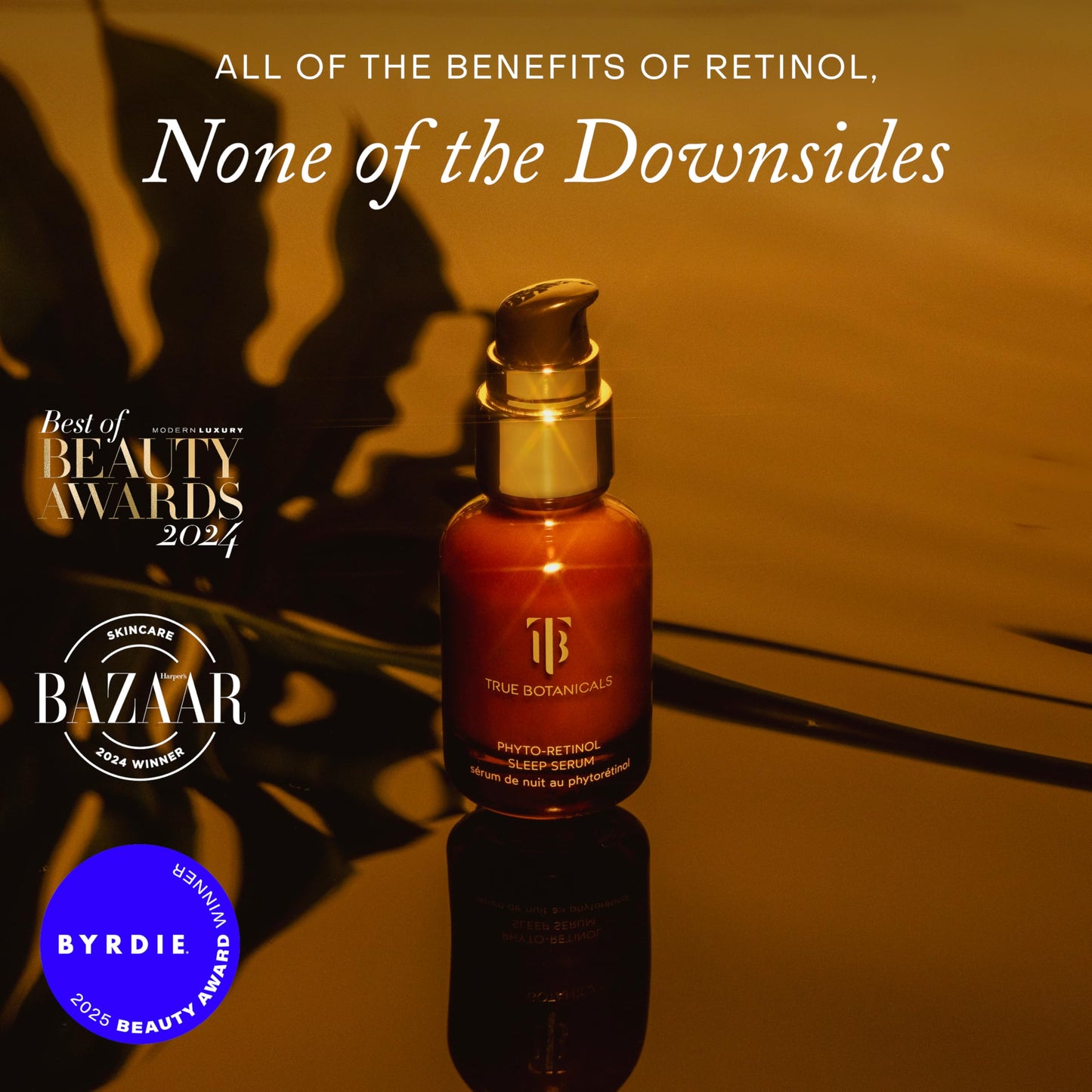True Botanicals Phyto Retinol Sleep Serum | Nightly Anti-Aging Serum | Retinol Alternative | Targets & Reduces Fine Lines & Wrinkles | Dermatologist Tested, All Natural, Vegan | 1 fl oz | 30 ml