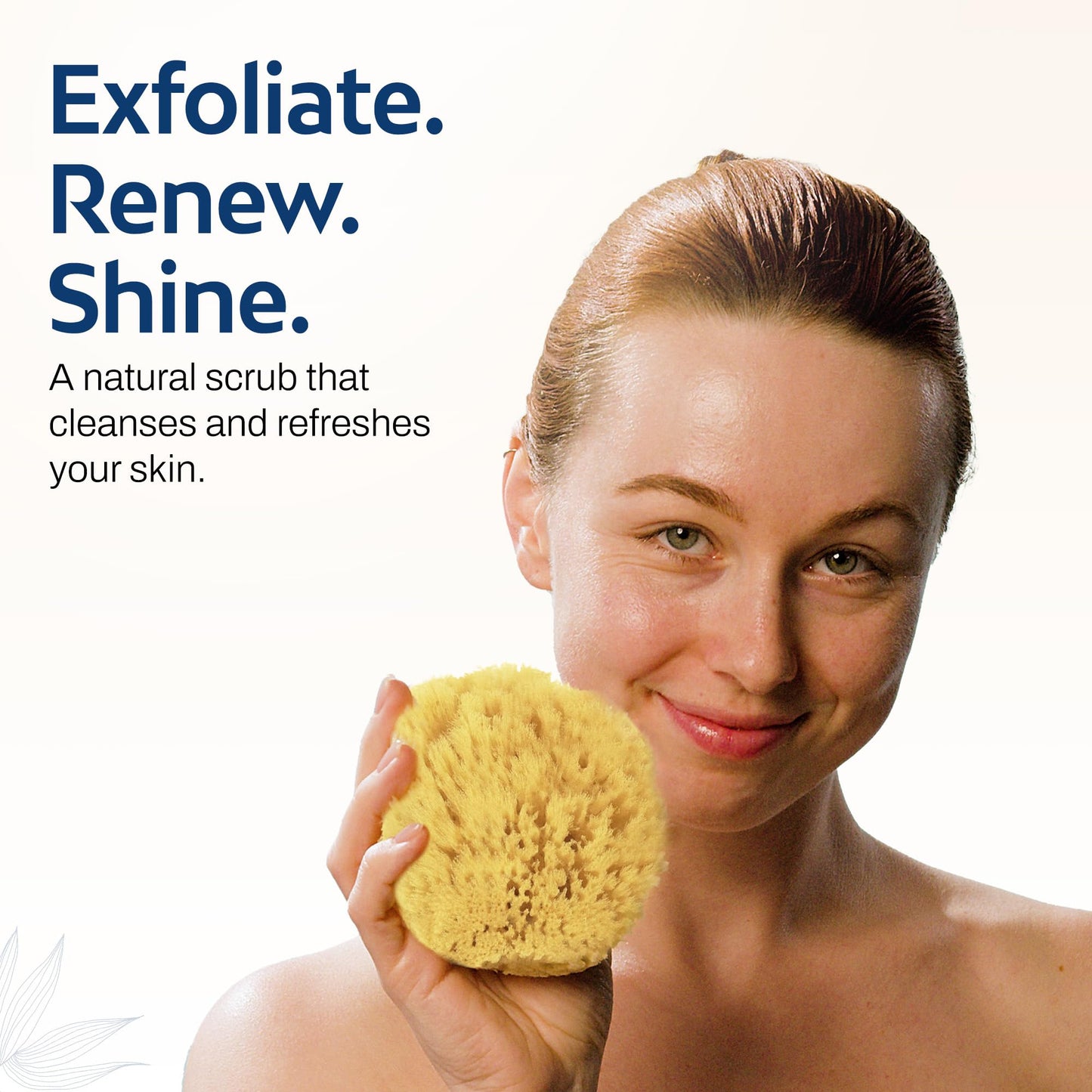 HartFelt Exfoliating Grass Sea Sponge Beauty Box | 2 Bath Sponges for Shower Women & Men 4in | Natural Sponge with Mesh Bag for Cleaning & Drying | Cleanses Skin from Dirt & Excess Oil - Gift Box