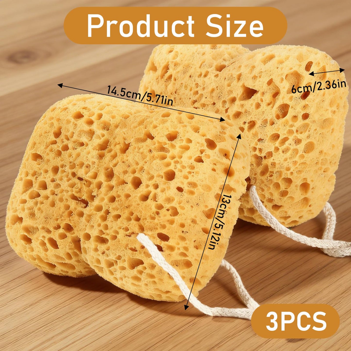 Qianyu 3 Pcs Bath Sponge Foam Loofah Exfoliating Body Sponge Dense Foam Reusable Body Wash Shower Pouf Washing Scrubber for Bathroom Gentle Deep Cleaning Dry Skin Women Men Bathing Accessories
