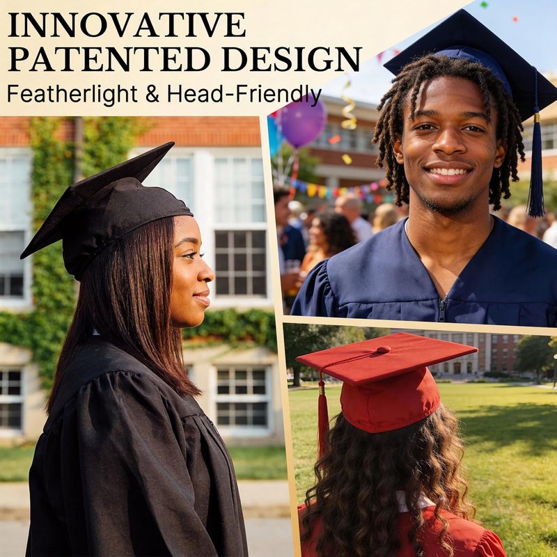 OCQOTAT Graduation Cap Headband - Secure Your Hat and Hairstyle | 2 Pack, Clear Design