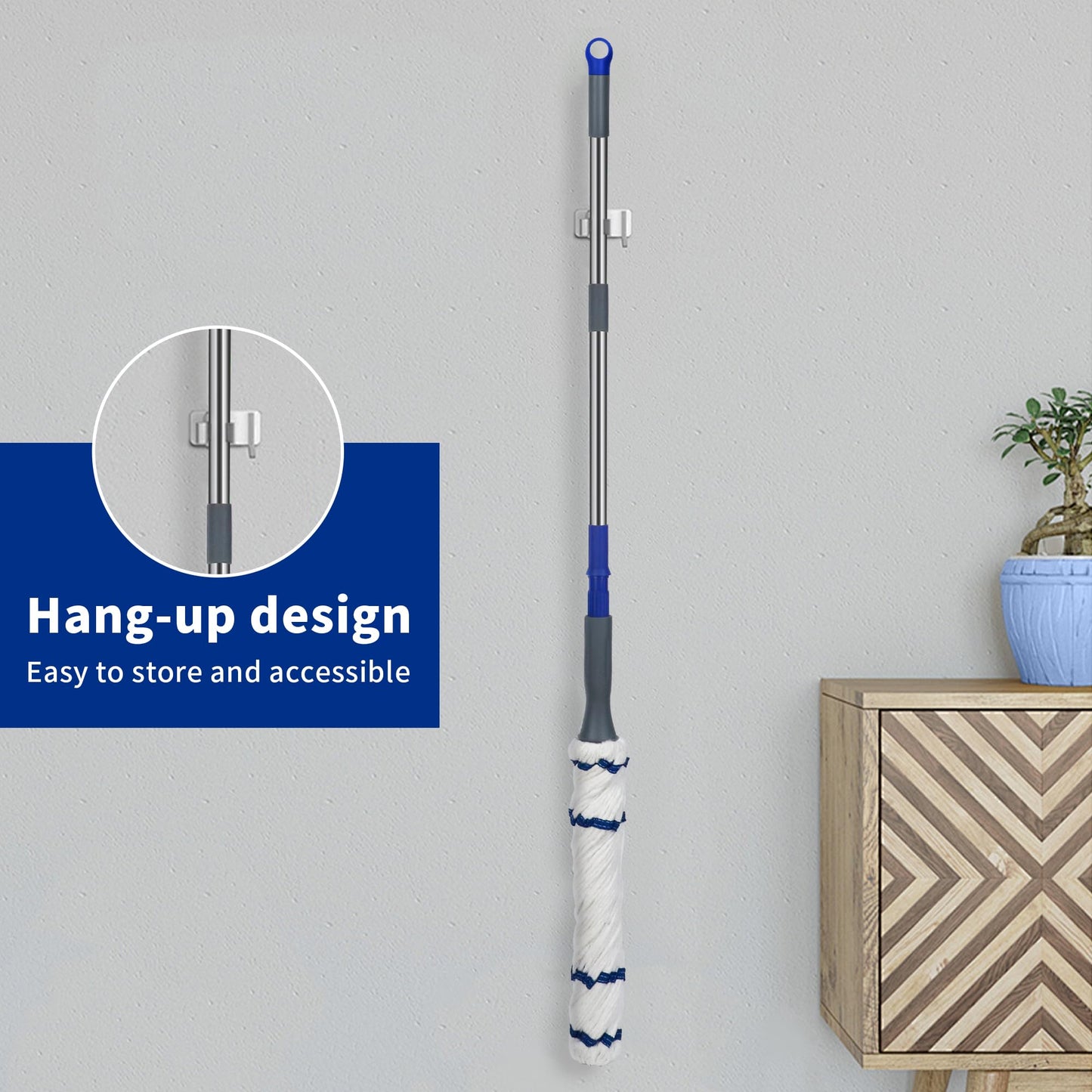 Silkyhose Self-Wringing Twist Mop Cotton Rotating Dry & Wet Mops with Long Handled for Floor Cleaning Kitchen Bathroom Hardwood Vinyl Tile Laminate Household Office