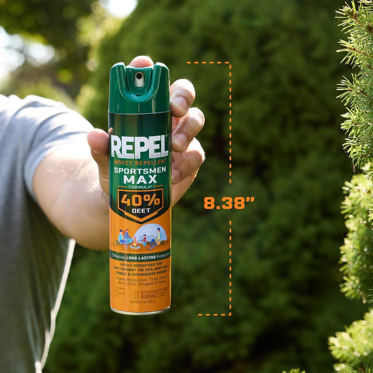 Repel Insect Repellent Sportsmen Max Formula 40% DEET, 6.5 Ounces, Long-Lasting Aerosol Insect Repellent Spray Repels Mosquitoes, Ticks, Gnats, Biting Flies, Chiggers and Fleas, 3 Pack