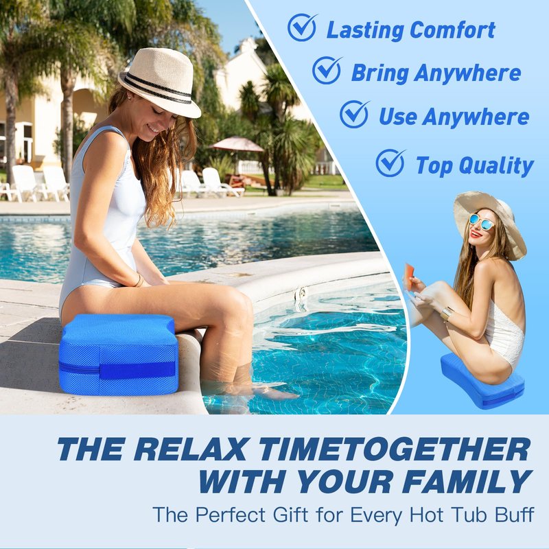 Hot Tub Booster Seat for Adults, Weighted Spa Cushion with Non-Slip Bottom, Quick Dry 4D Air Mesh Hot Tub Pillow Accessories for Indoor and Outdoor
