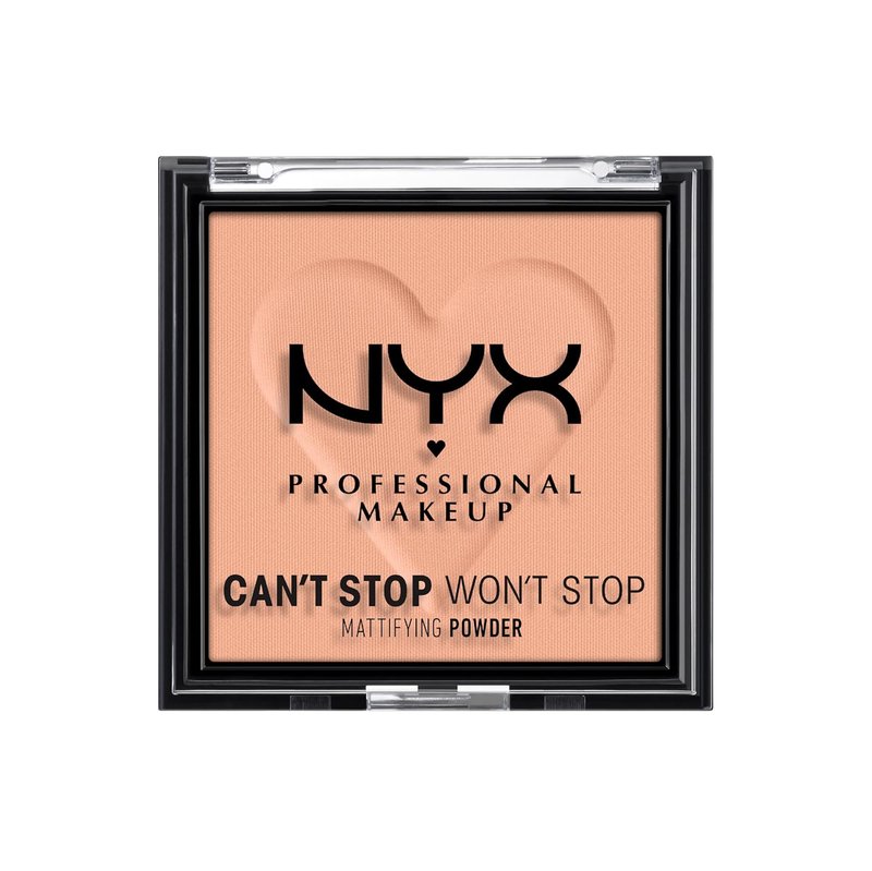 NYX Can't Stop Won't Stop Mattifying Pressed Powder - Bright Peach | Long-Lasting Oil Control