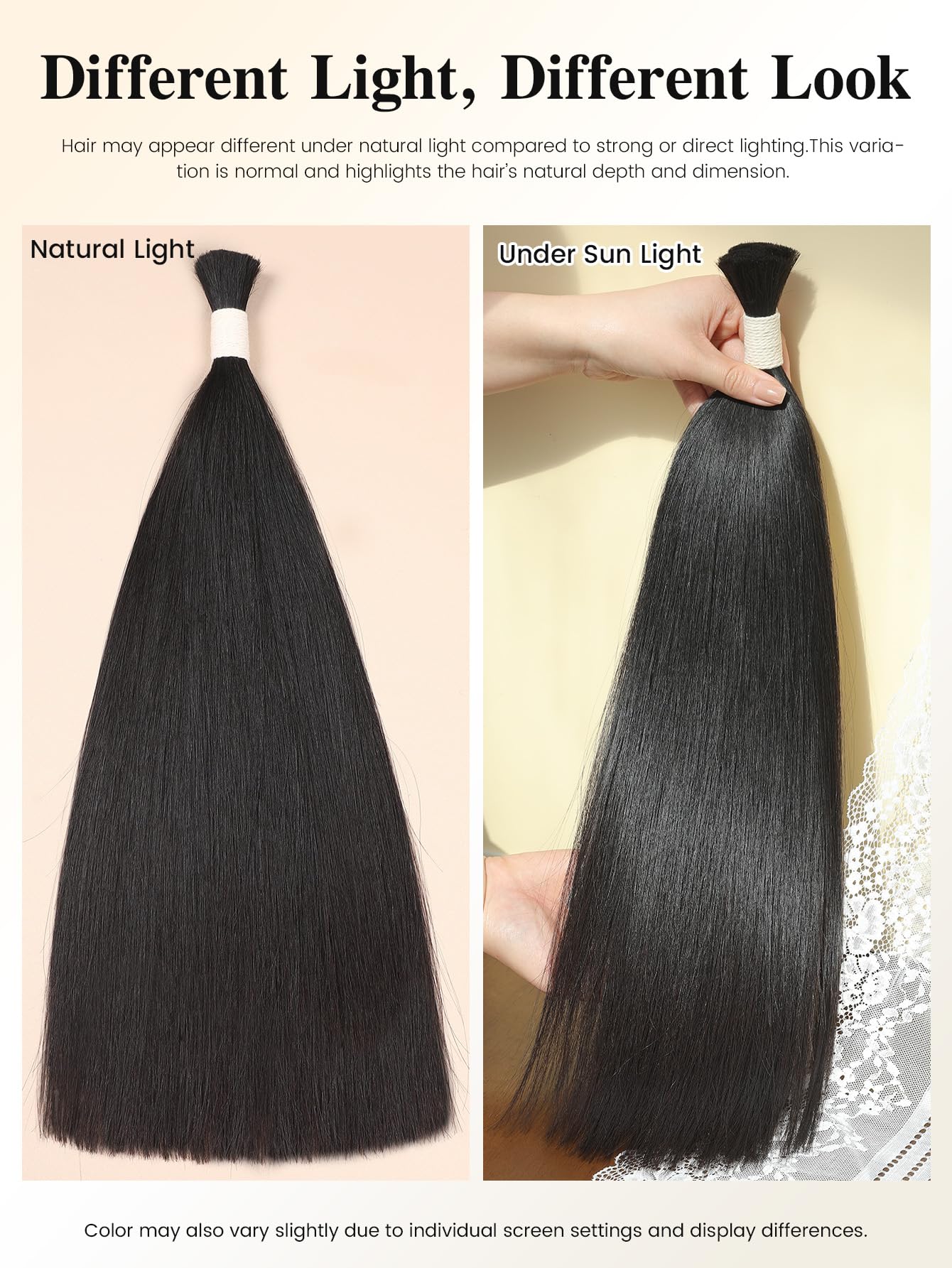 WIGNEE Bulk Human Hair for Braiding 100g – 100% Remy Human Hair Bulk No Weft No Track for Micro Beads I Tip Keratin Fusion Custom Extensions Natural Straight Salon Professional Hair（Natual Black）