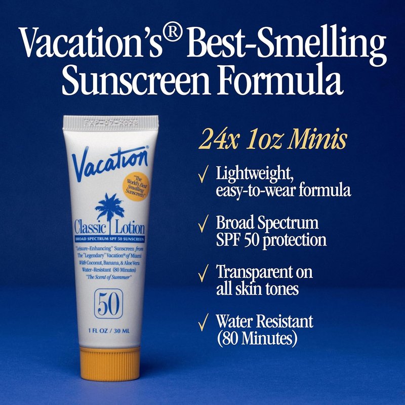 Mini Classic Sunscreen Lotion SPF 50 - Water-Resistant Travel Size | 1 Fl. Oz. (Value Pack of 24)