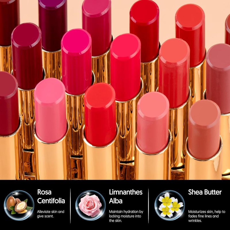 **MAKI YIKA Moisture Red Lipstick - Hydrating Tinted Balm for Dry Lips | Sheer Glossy Finish, MA037 Apricot Peach**
