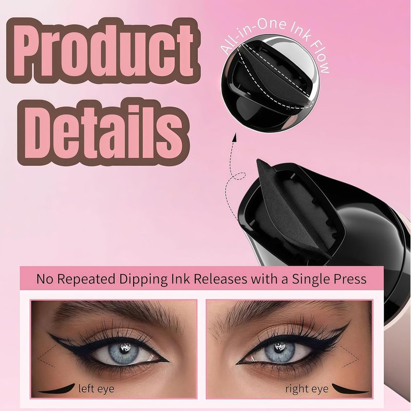 Skiennix Gel Eyeliner Pencil Set - 2025 New Foldable Waterproof Eyeliner Stamps for Perfect Wings | Smudge-Proof, Easy for Beginners