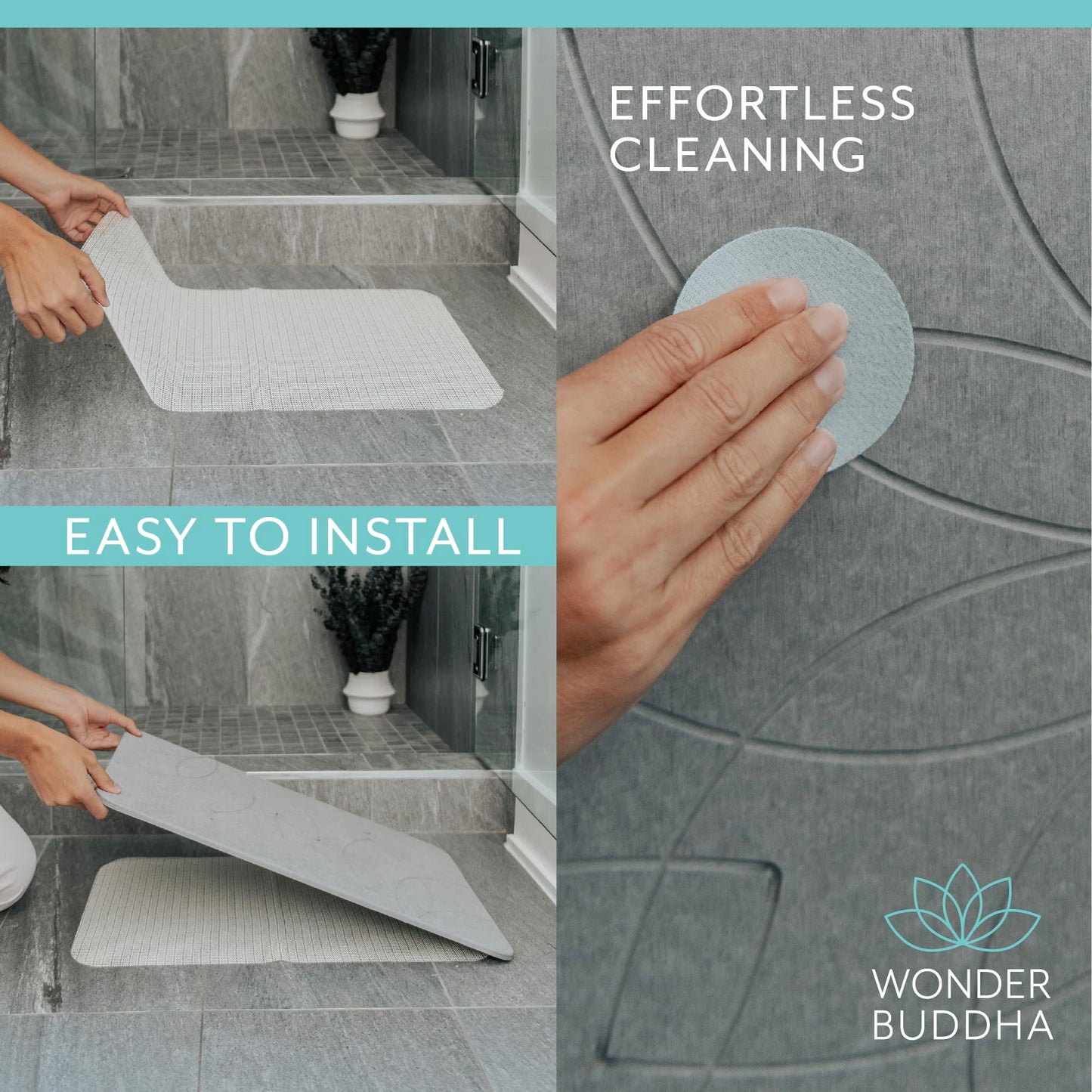 Houseify Wonder Buddah Stone Bath Mat (Lotus)