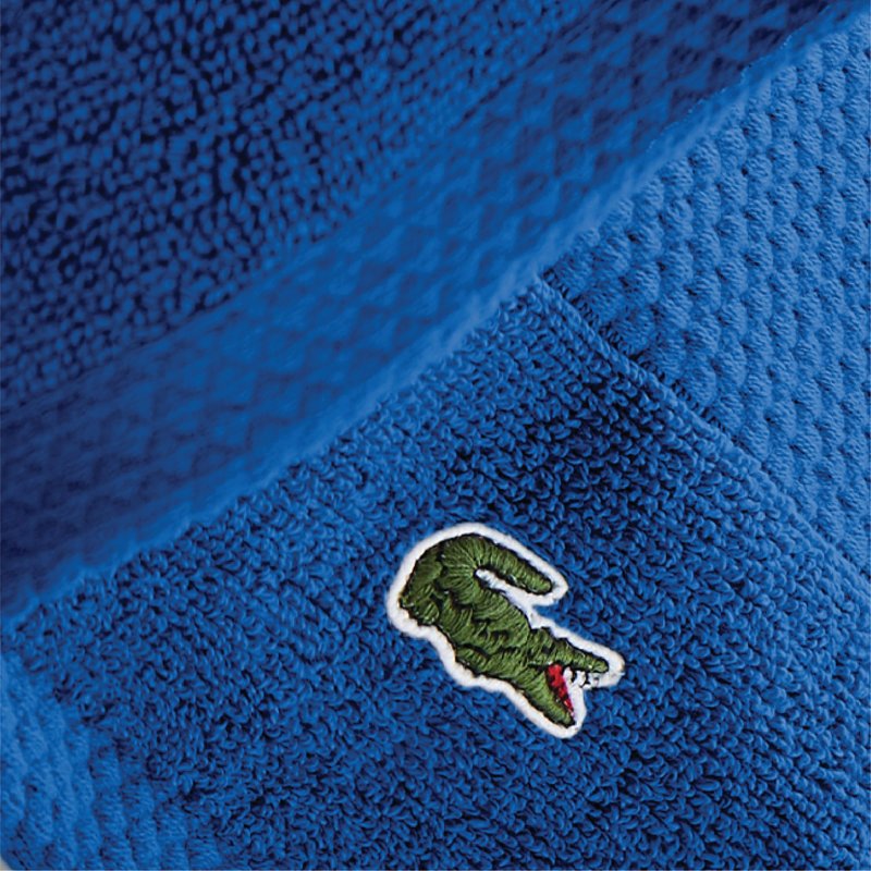 Lacoste Heritage 100% Supima Cotton Hand Towel, Surf Blue, 16" x 30" – Highly Absorbent & Quick Drying, Premium Super Soft Bath Towel, Bathroom Essential, Gift for All Occasions, Machine Washable