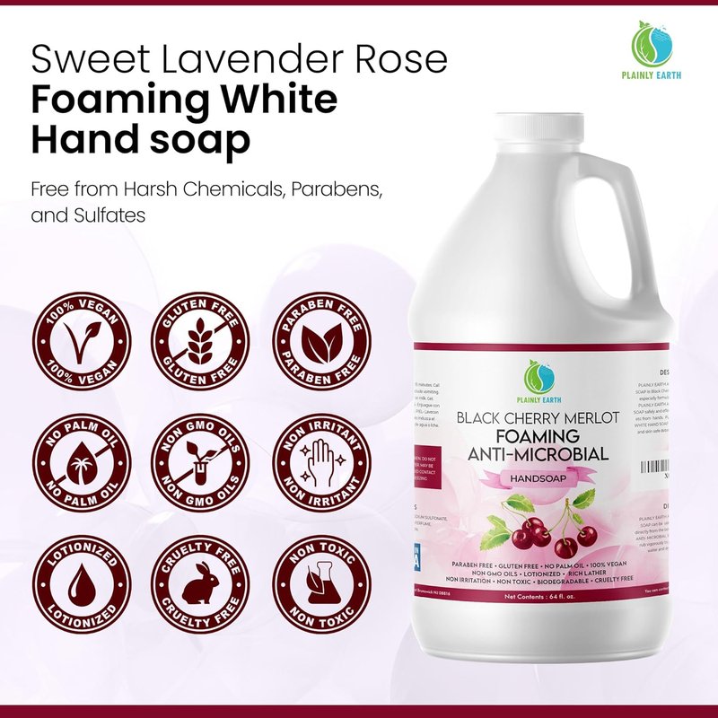 Antibacterial Hand Soap - Moisturizing Liquid Refill | Black Cherry Merlot, 64 oz