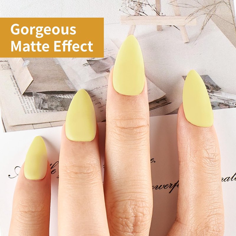 JODSONE Pastel Yellow Gel Nail Polish 10ml Soak Off LED Gel Polish Butter Yellow Nail Color Salon Quality Long-Lasting Low Odor (Need U V Lamp Curing)