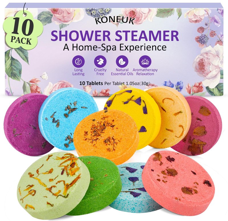 10 Pack Shower Steamers Aromatherapy Gifts for Women, Shower Bombs with Essential Oils, Self Care, Relaxation SPA, Stocking Stuffers and Christmas Gifts