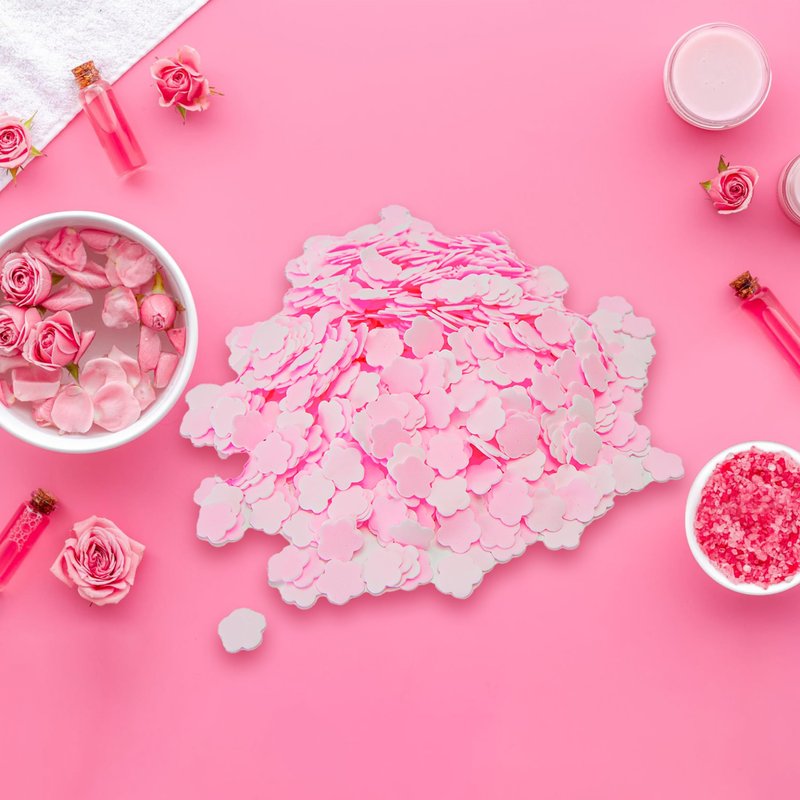 BuleVina 1000 Sheets Portable Soap Confetti Bath, Disposable Paper for Gentle Hand Washing Petals, Fragrance Wash for Women and Men, Perfect for Travel Hiking Toiletry (Pink)