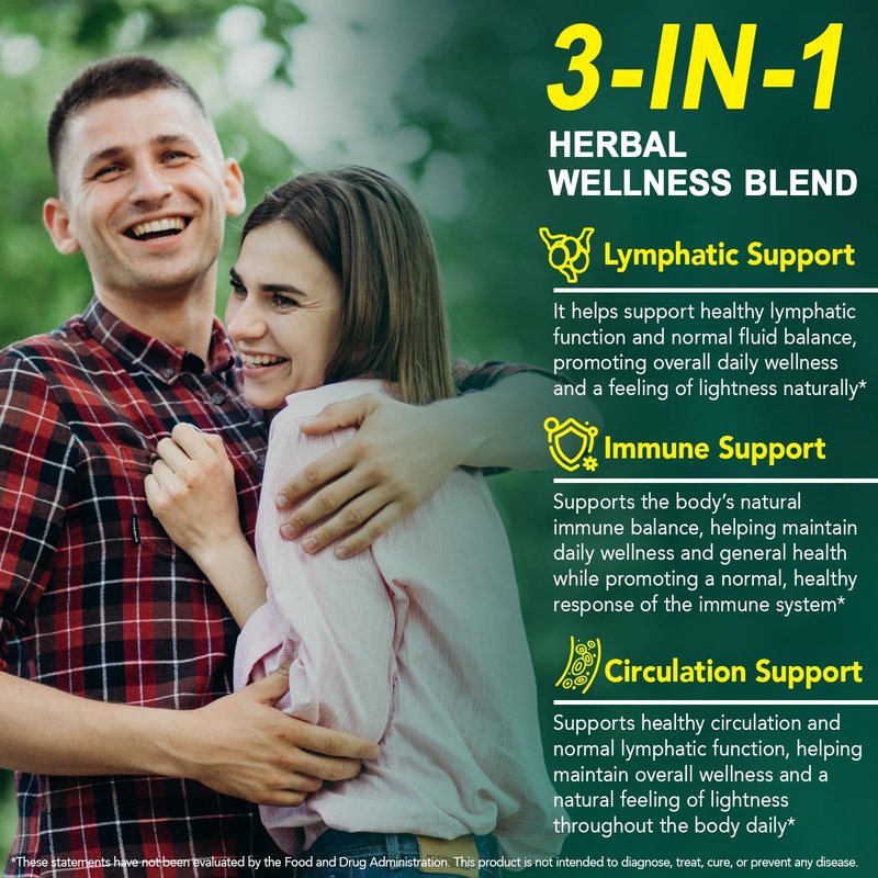 Lymphatic Drainage Supplements-Echinacea, Dandelion, Burdock Root|21-In-1 Botanical Complex for Lymph System, Balance, Cleanse, Overall Vitality, Less Bloating|Safe & Clean Formula|240 Softgels