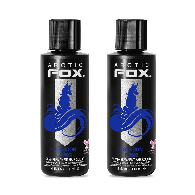 Arctic Fox Semi-Permanent Hair Dye - Vegan & Cruelty-Free Vibrant Blue | Ammonia-Free Conditioning Formula, 4 Fl Oz (Pack of 2)