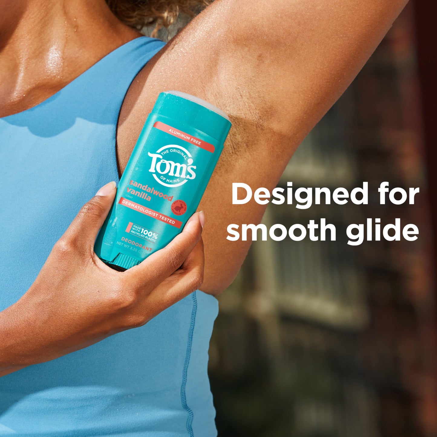 Tom’s of Maine Sandalwood Vanilla Aluminum Free Natural Deodorant For Women & Men | Goes on Clear | Odor & Wetness Protection | Naturally Derived and Moisture-Locking Ingredients | 3.25 oz