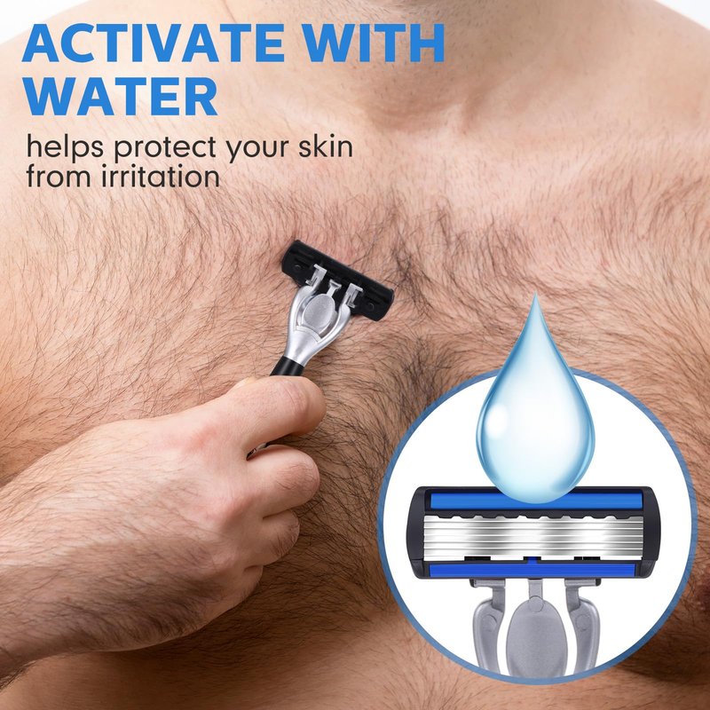 Leriton 40 Pcs Disposable Men's Razors Set 6-blade Sensitive Skin Refillable Razor Kit for a Comfortable Shave, 2 Handles and 38 Cartridges