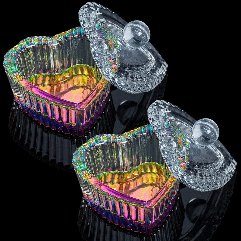 AORAEM Dappen Dish Set - 2PCS Acrylic Liquid Powder Monomer Cups with Lids for Nail Art