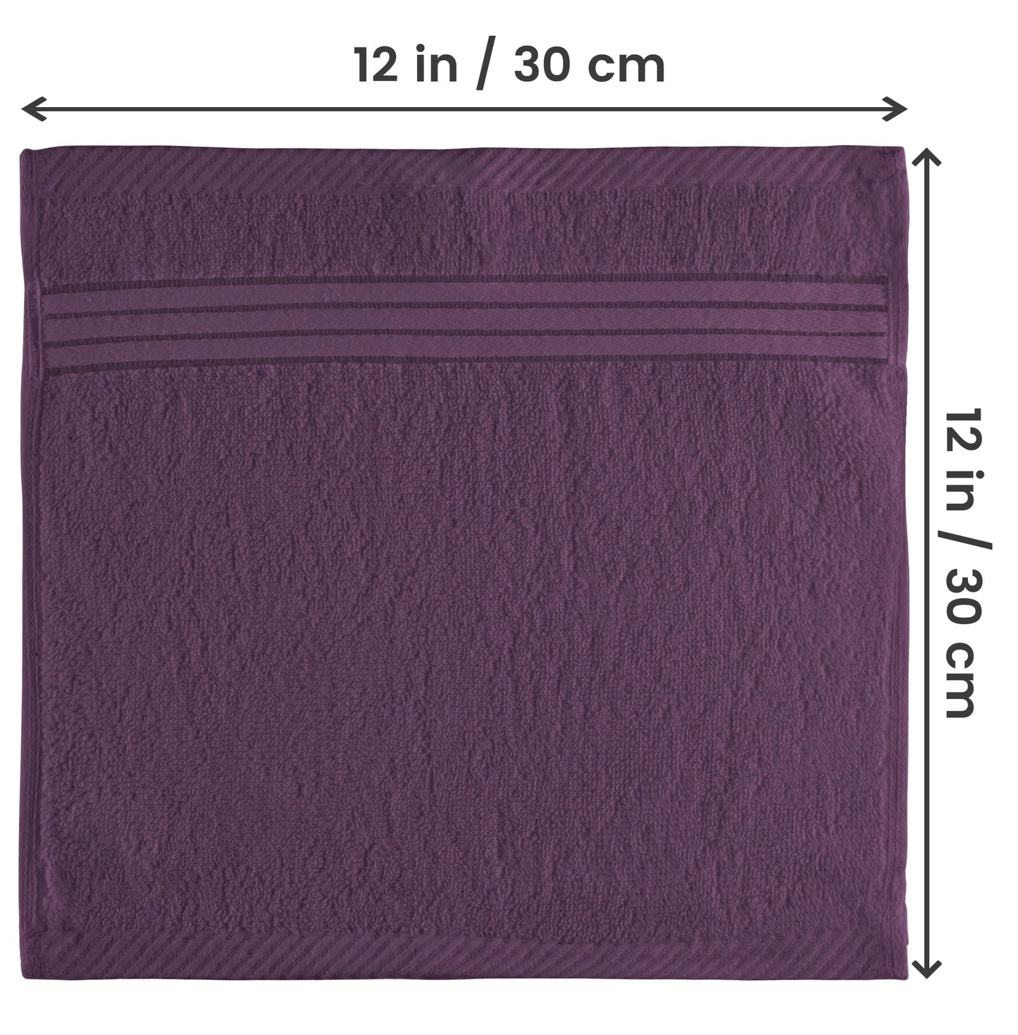 Utopia Towels 12 Pack Premium Wash Cloths Set, 12 by 12 Inches, 100% Cotton Ring Spun, Highly Absorbent and Soft Feel Washcloths for Bathroom, Spa, Gym, and Face, Plum