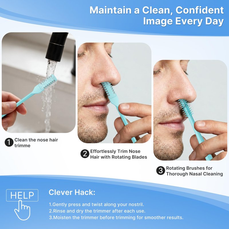 Meonxy 8PCS Nasal Hair Cutter for Women Men, 2026 Upgraded Portable 2-in-1 Nasal Hair Cutter Sticks Double Sided Nose Knife with Soft Cleaning Brush