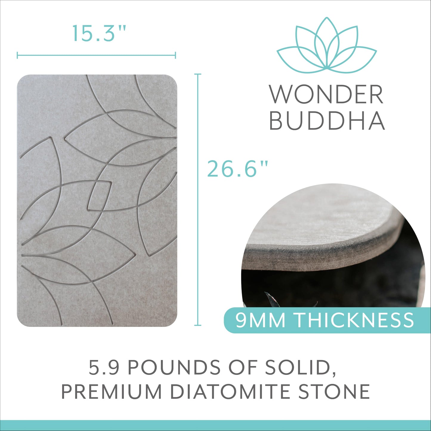 Houseify Wonder Buddah Stone Bath Mat (Lotus)