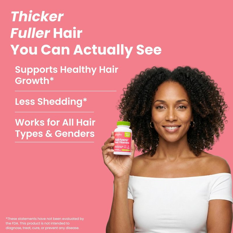 Hair Growth Vitamins - Vegan Formula with 5000mcg Biotin for Thicker, Fuller Hair | 60 Capsules with 11 Ingredients