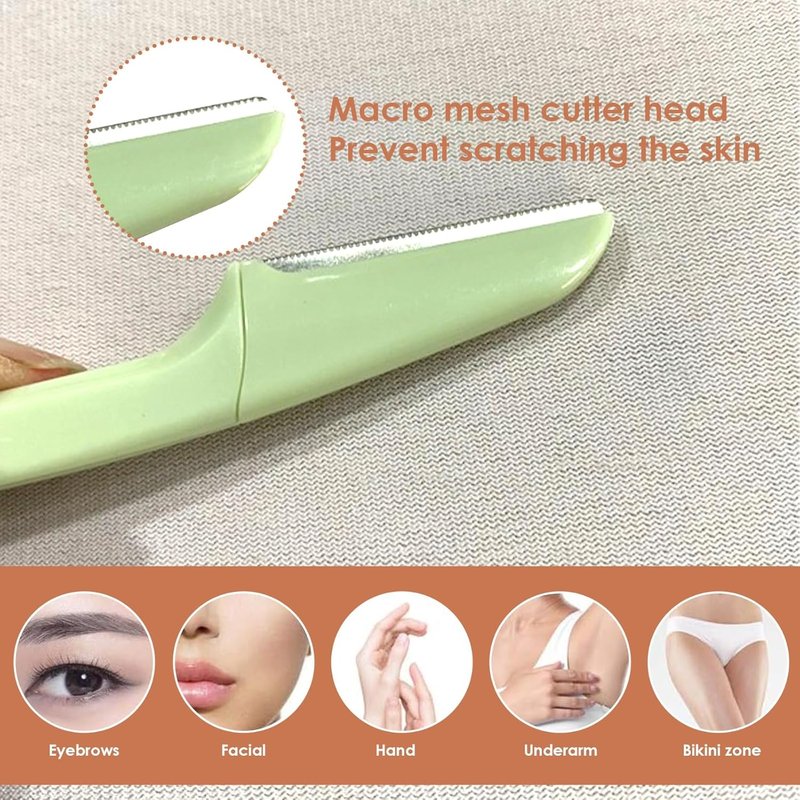 Eyebrow Razors for Women - Premium Facial Hair Remover | Gentle & Safe Dermaplaning Tool, Compact Travel Design (Pack of 3)