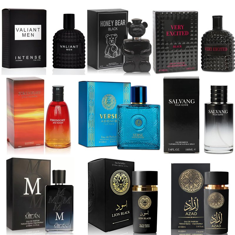 A CENTER Men's Cologne Sampler Set (100ml Each*9PCS) | Luxury Fragrance Variety Pack for Men | Woodsy, Citrus, Spicy & Fresh Scents | Gift Ready Collection