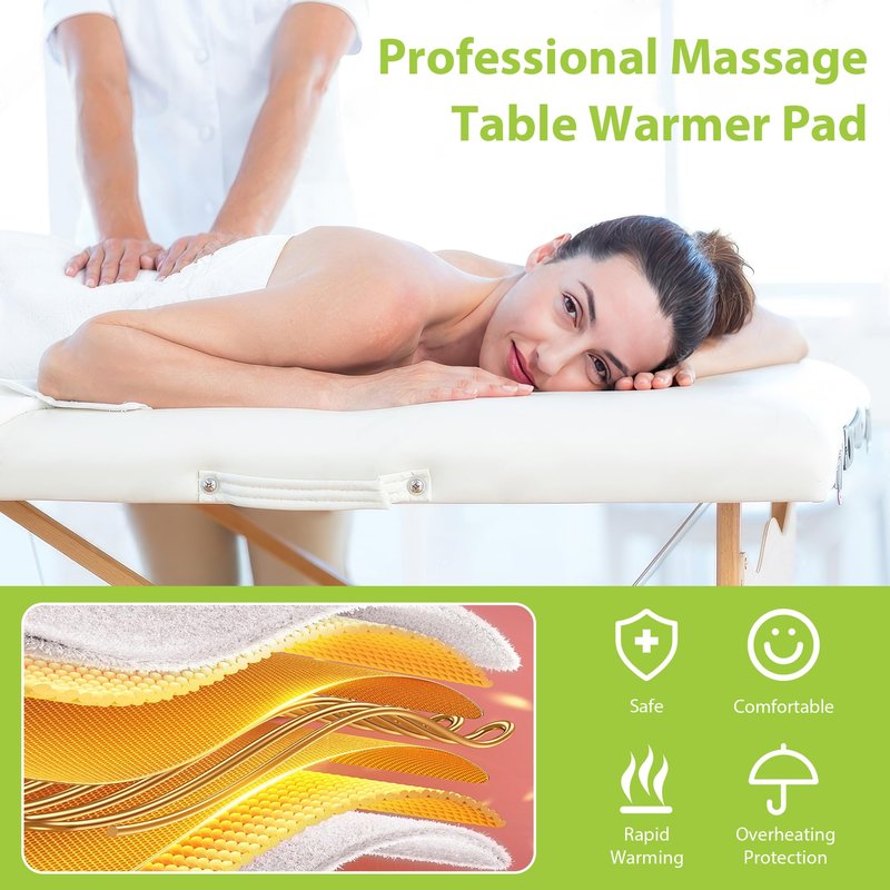 Massage Table Warmer Heating Pad Professional SPA Massage Bed Warmer with Timer, 9 Heat Setting, Overheat Protection for Massage Bed & Spa, Thickened & Soft Fleece, 30" x 71"