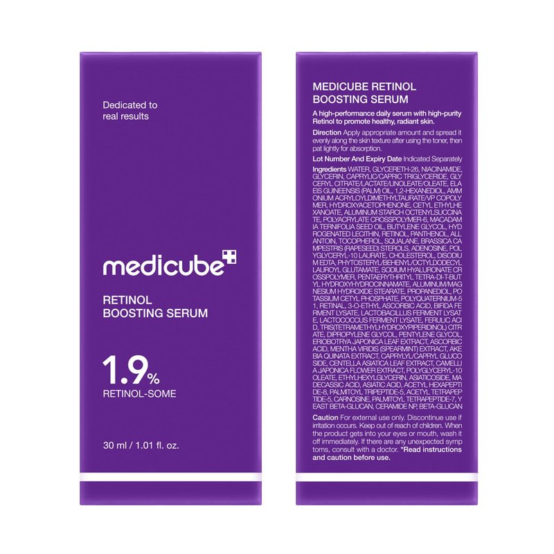 medicube Retinol Boosting Serum | Intensive Firming, Hydration & Plumping Care with Retinol, Peptides & Vitamins | Pore-Refining, Smooth Radiant Skin | Korean Skincare, 1.01 fl. oz