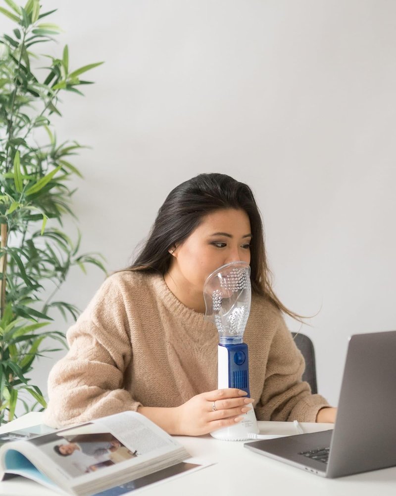 Crane Corded Personal Steam Inhaler - Sinus & Cough Relief | Vapor Pad Compatible, 30 ml, White