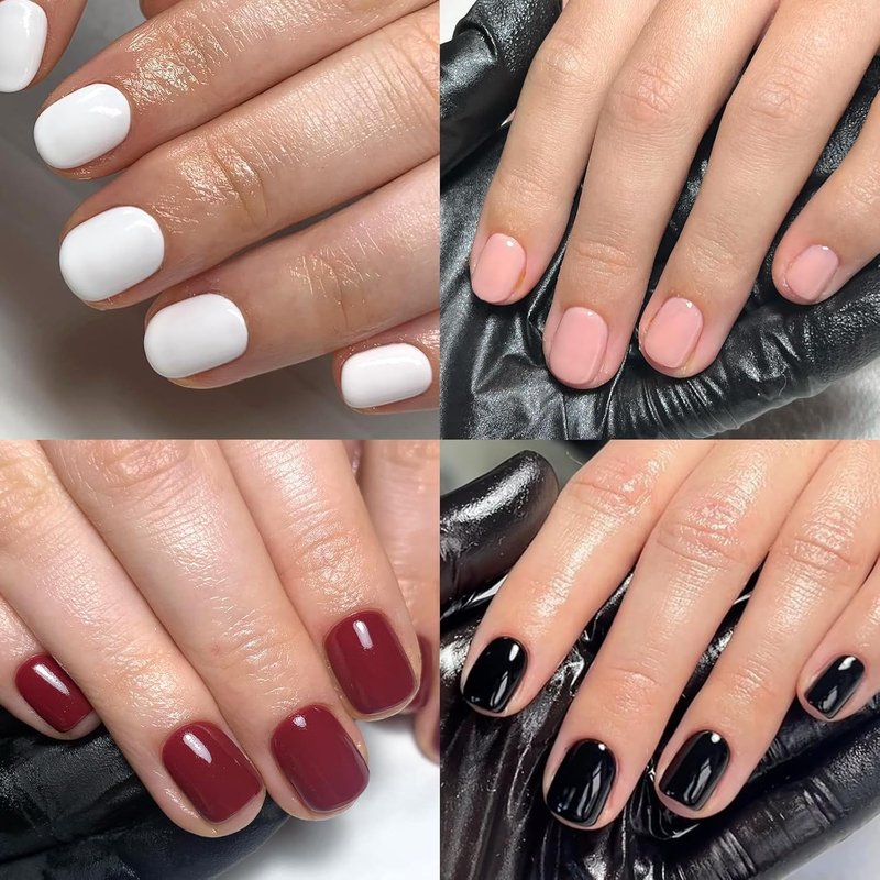 Skiennix 576pc Square Press-On Nails - Short Acrylic Fake Nails in 24 Colors with Glue & Tabs