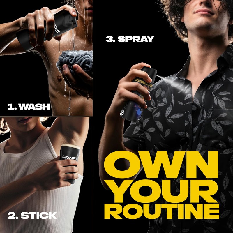AXE Fine Fragrance Collection Body Spray 3 Count Midnight Amber 72 Hour Freshness Aluminum Free 2.9 oz