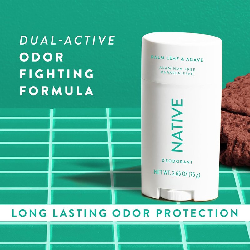 Native Deodorant Contains Naturally Derived Ingredients, 72 Hour Odor Control, Deodorant for Women and Men, Aluminum Free, Palm Leaf & Agave 2.65oz