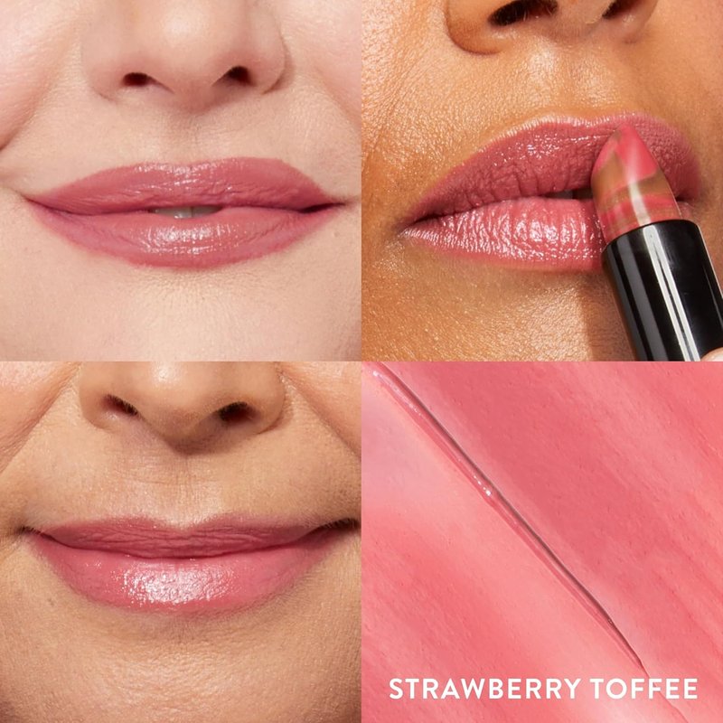 Laura Geller Italian Marble Sheer Lipstick - Strawberry Toffee | Hydrating, Lightweight Formula with Vitamin E