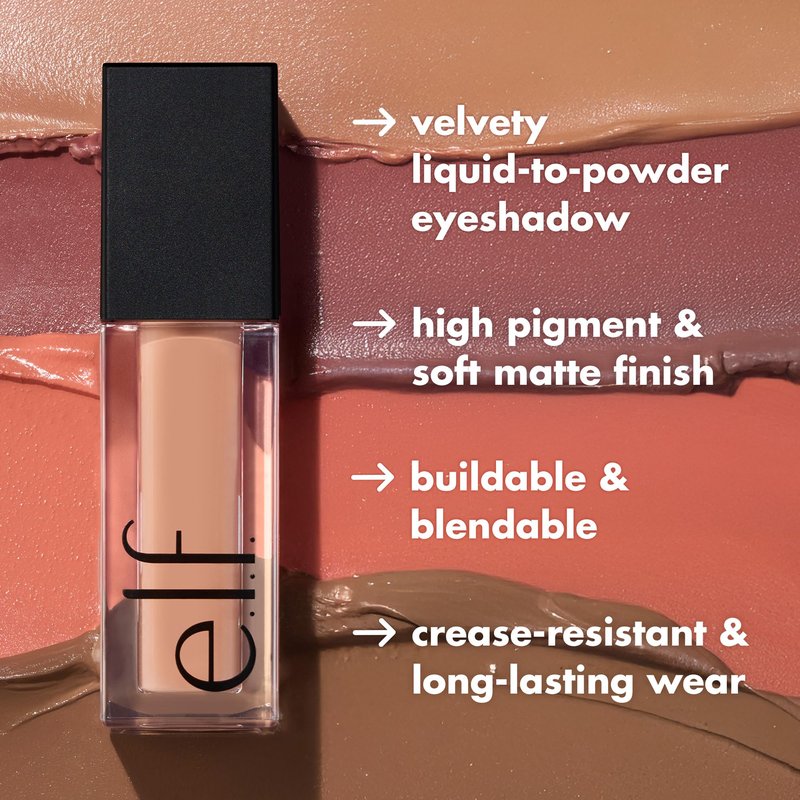 e.l.f. Liquid Velvet Eyeshadow, Crease-Resistant Liquid-to-Powder Eyeshadow For A Rich, Soft-Matte Finish, Vegan & Cruelty-Free, Beige & Boujee