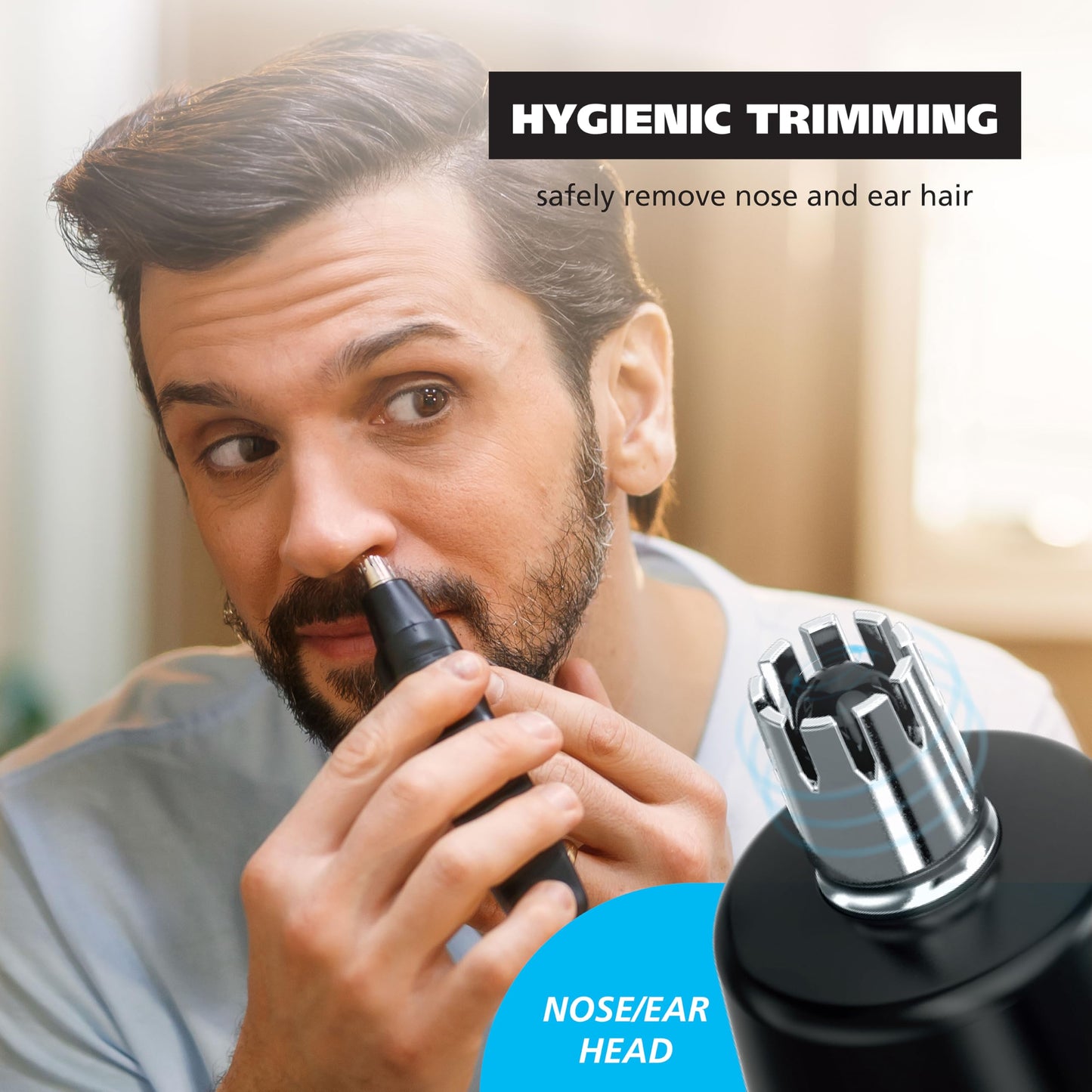 Wahl Pro Series® Rechargeable Eyebrow, Ear & Nose Hair Trimmer for Men – Painless DualTech® Eyebrow Trimmer & Facial Hair Removal Device – Model 3025656