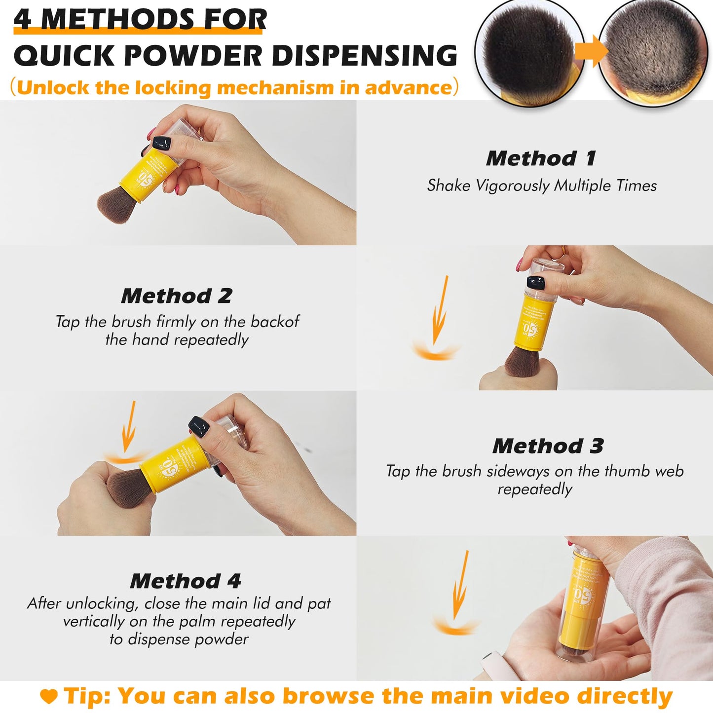 SPF 50 Brush Mineral Powder Sunscreen Setting