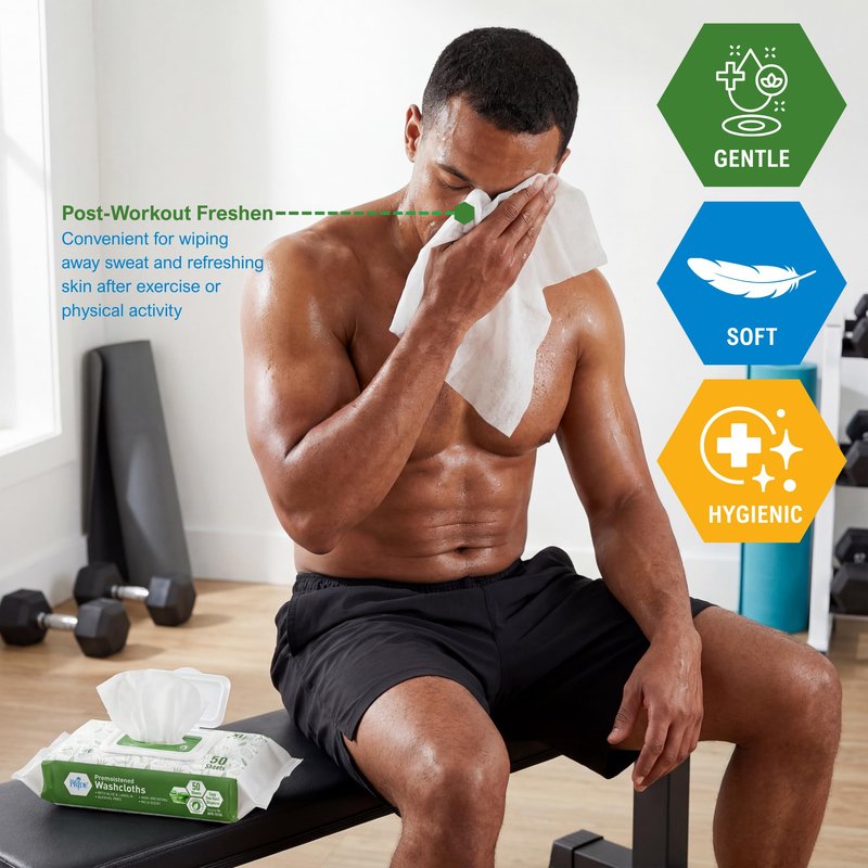 MED PRIDE 600 Count 8 X12 in Premoistened Disposable Wet Washcloths for Adults with Aloe & Lanolin Personal Cleansing Skincare Makeup Removal Travel