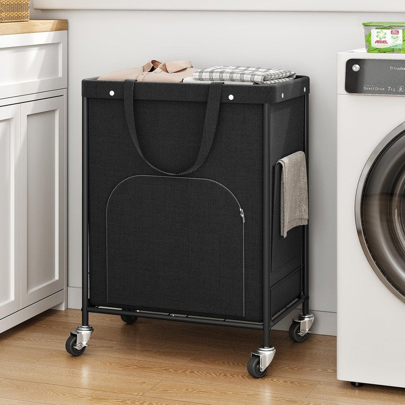 170L Large Laundry Basket with Wheels, Rolling Laundry Hamper Easy Access Clothing Minimizes Bending, Laundry Cart with 4 Silent Casters & Removable Bag for Bedroom, Bathroom, Laundry Room