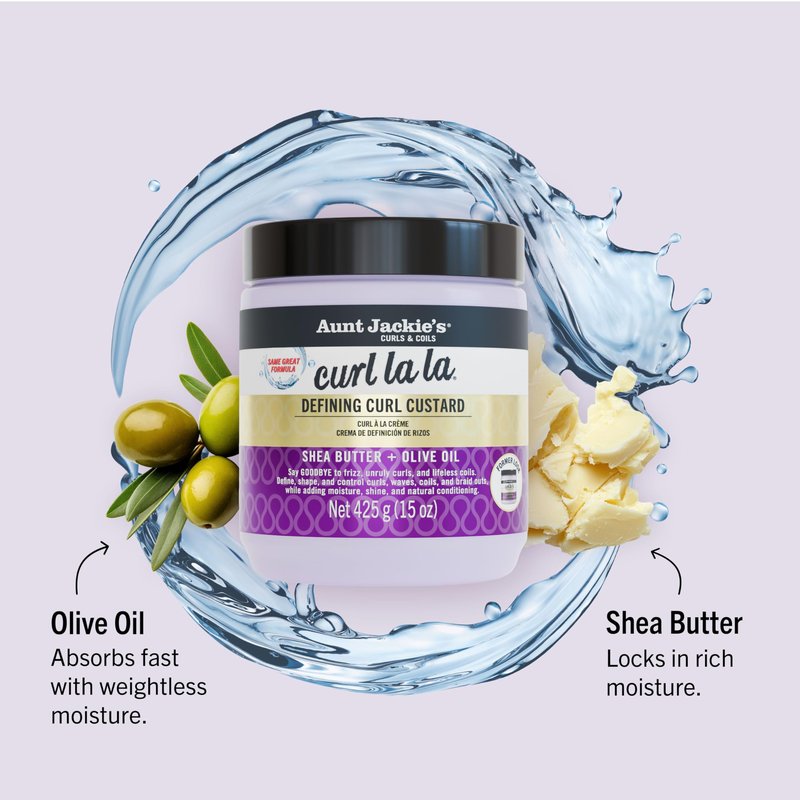 Aunt Jackie's Curl La La, Lightweight Curl Defining Custard, Enriched with Shea Butter & Olive Oil, Basic, 15 Ounce