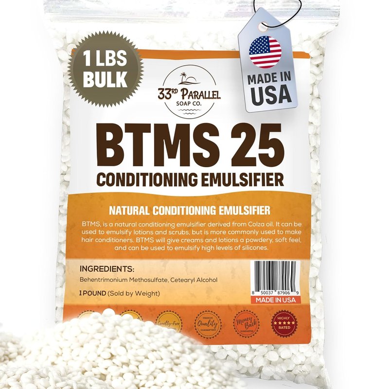 BTMS 25 Conditioning Emulsifier - Behentrimonium Methosulfate & Cetearyl Alcohol | 1 lb (16 oz)