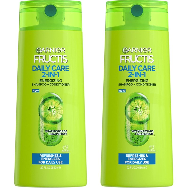 Garnier Fructis 2-in-1 Shampoo & Conditioner - Fortifying Daily Hair Care for Stronger, Touchable Softness | 22 Fl Oz, 2 Count