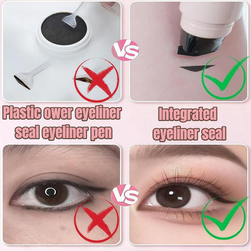 Skiennix Gel Eyeliner Pencil Set - 2025 New Foldable Waterproof Eyeliner Stamps for Perfect Wings | Smudge-Proof, Easy for Beginners