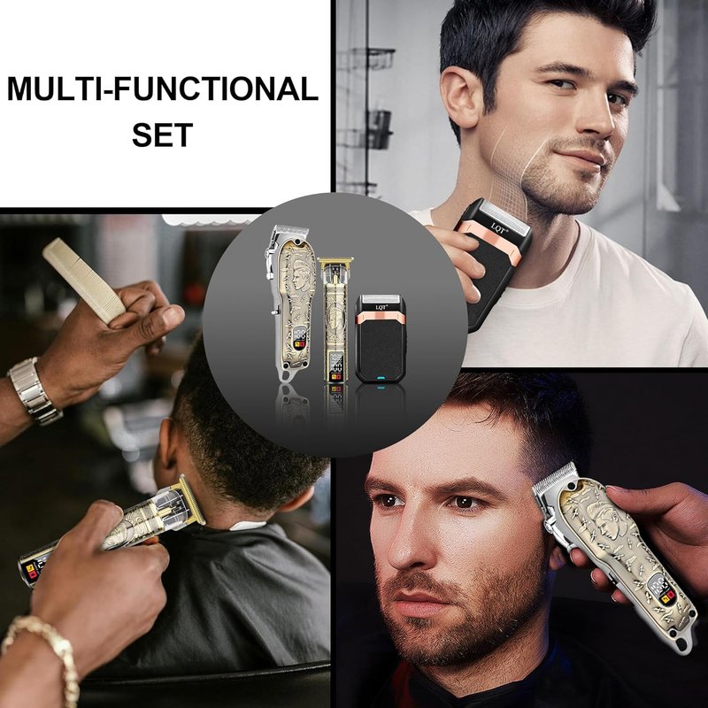 LQT Hair Clippers - Professional Cordless Clippers with LED Display & Rechargeable Beard Trimmer | Hair Cutting Kit