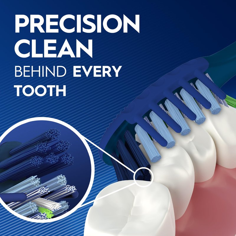 Oral-B Pro Clean Cross Action Toothbrushes, Deep Plaque Removal, 6 Count