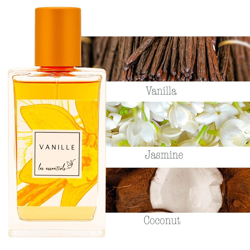 Les Essentiels Vanille EDP Spray - Floral Amber Perfume for Women - Notes of Jasmine & Ylang Ylang - 2.7 oz