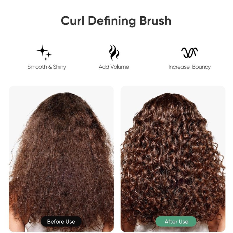 AM8:00 Curl Defining Brush for Shaping & Separating Curly Hair and Adding Volume,Vented Hairbrush for Blow Drying,for Women and Men